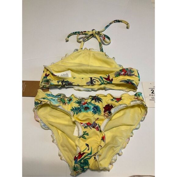 Hobie Girls Yellow Hawaiian Halter Two Piece, Little Girl’s 7. NWT. Kawaii - Picture 10 of 11